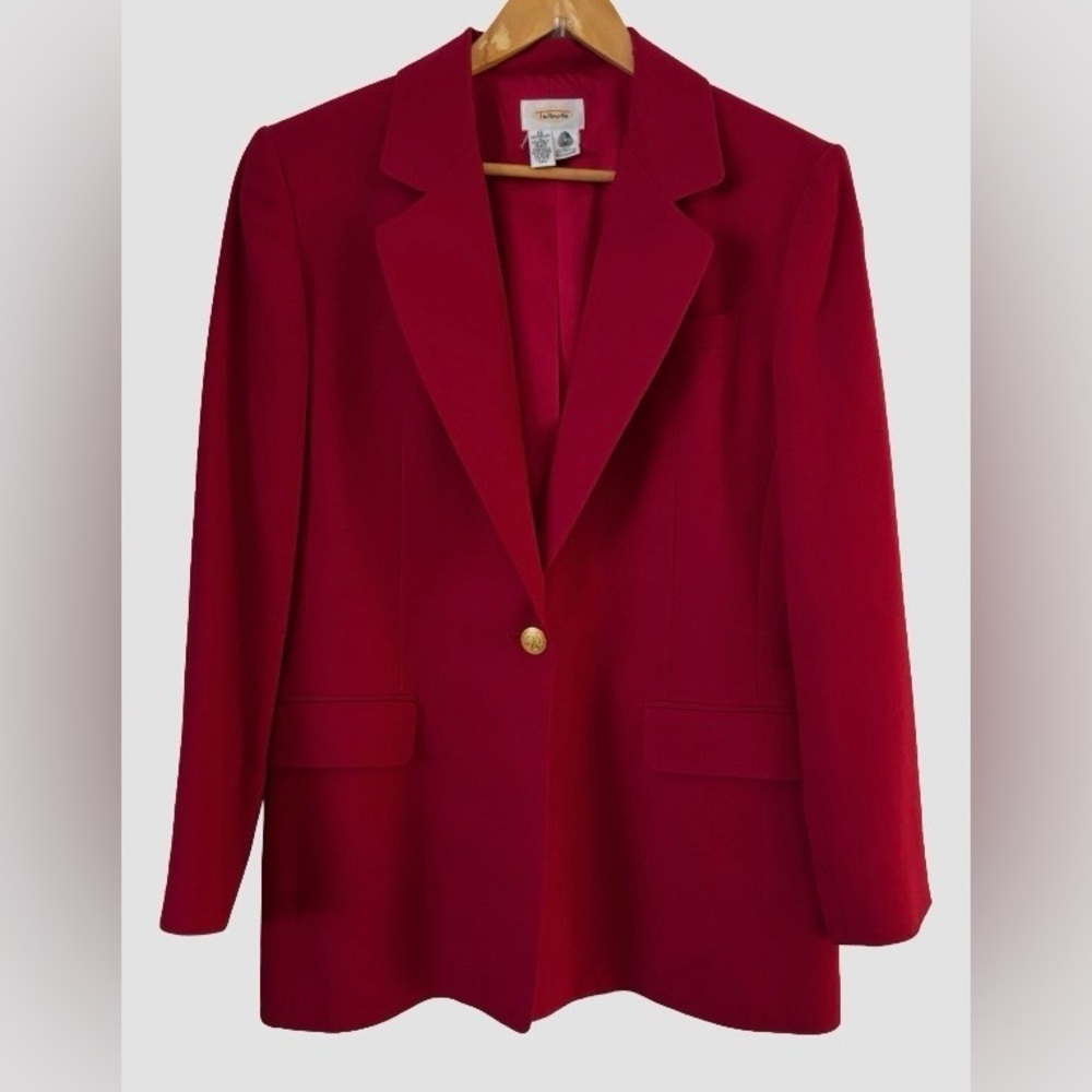 Talbots Classic Red Wool Blzr WM 12 old money holiday quiet luxury
